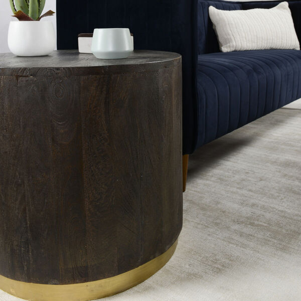 Andy Espresso Brown and Antique Brass End Table, image 4