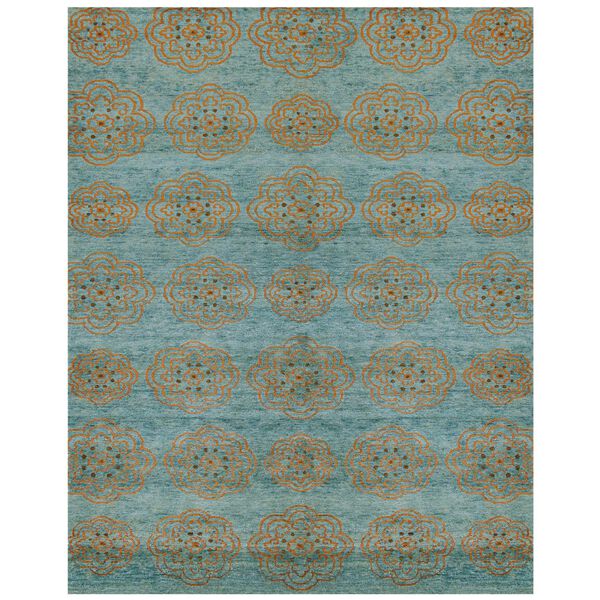 Qing Blue Green Taupe Area Rug, image 1