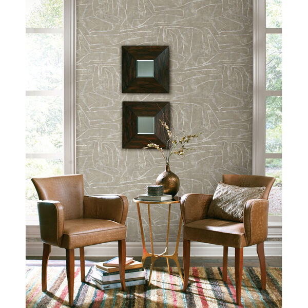 Urban Chalk Neutral and Pearl Peel and Stick Wallpaper, image 1