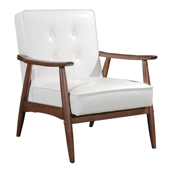 Rocky White and Walnut Arm Chair, image 1
