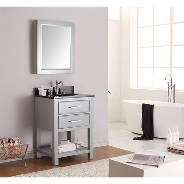 Brooks Chilled Gray 24-Inch Vanity Combo with Black Granite Top, image 3