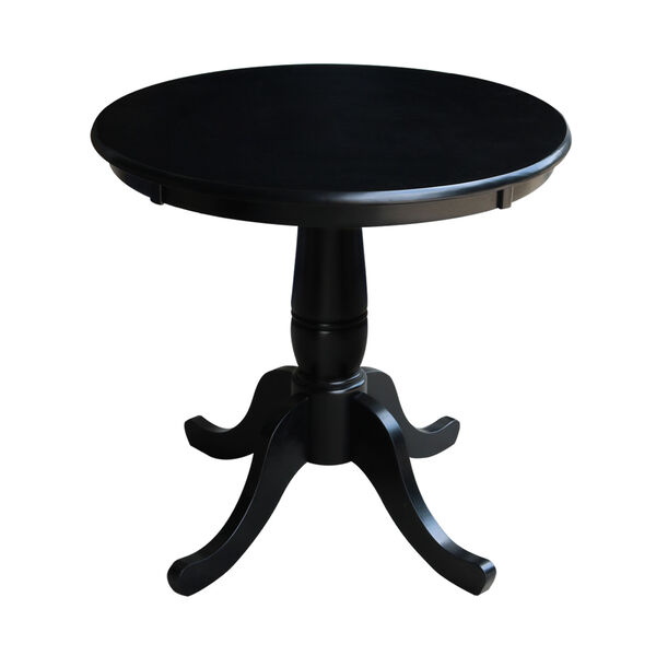30-Inch Tall, 30-Inch Round Top Black Pedestal Dining Table, image 1