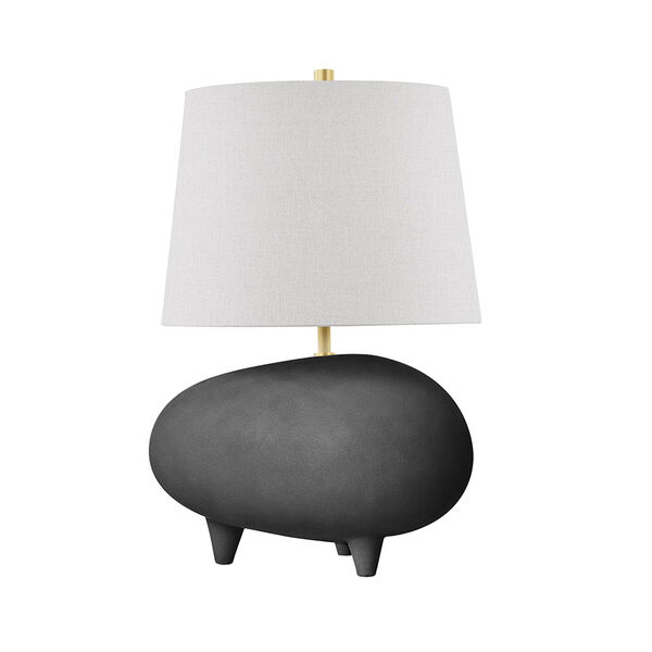 Tiptoe Aged Brass Matte Black Charcoal 13-Inch One-Light Table Lamp, image 1