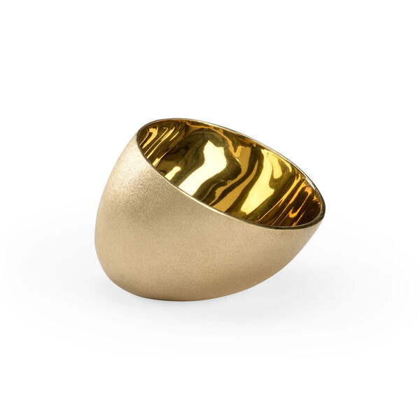 Gold Tilted Egg Vase, image 1