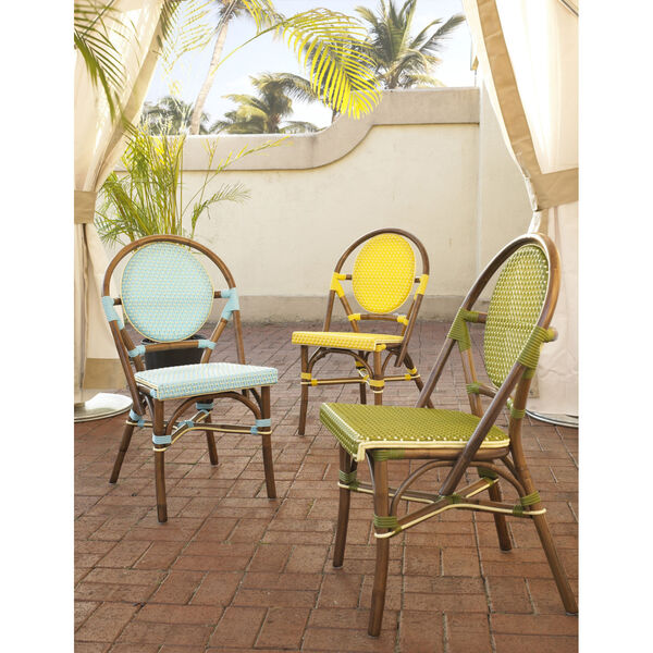 Paris Bistro Yellow Outdoor Dining Chair, Set of 2, image 2