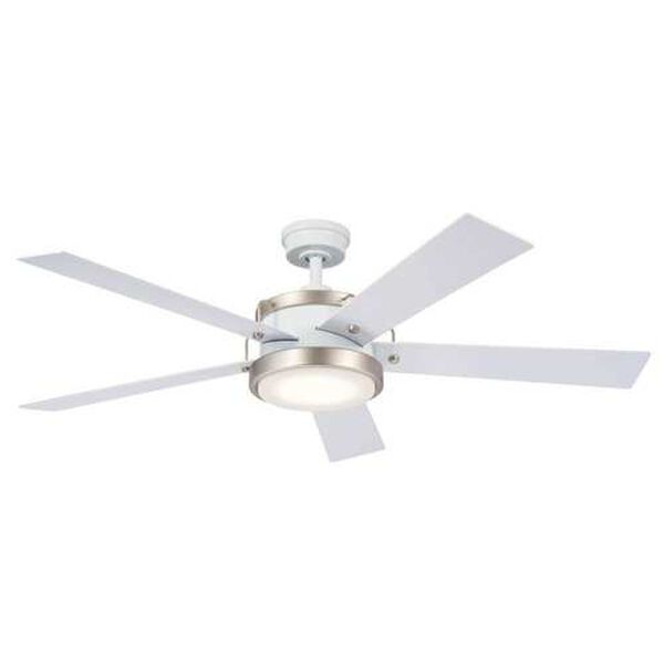 Salvo White LED 56-Inch Ceiling Fan, image 1