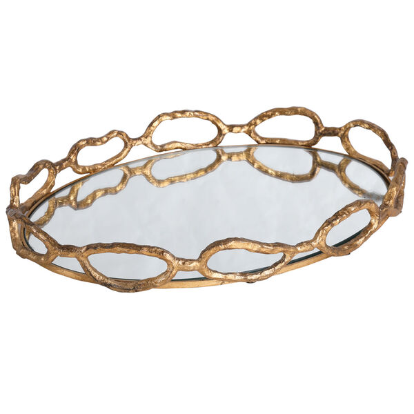 Cable Gold Leaf Chain Tray, image 1