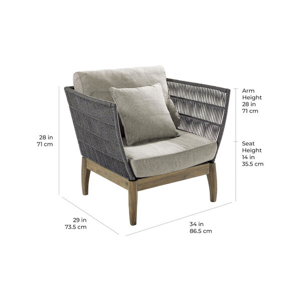 Explorer Wings Lounge Chair in Eucalyptus Wood and Mixed Grey , Set of Two, image 5