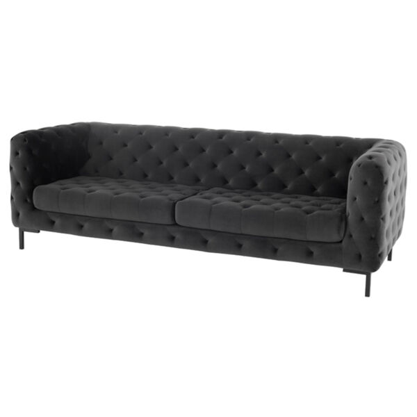 Tufty Shadow Gray and Black Sofa, image 1