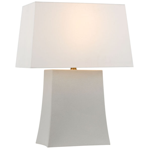 Lucera Medium Table Lamp in Porous White with Linen Shade by Chapman  and  Myers, image 1