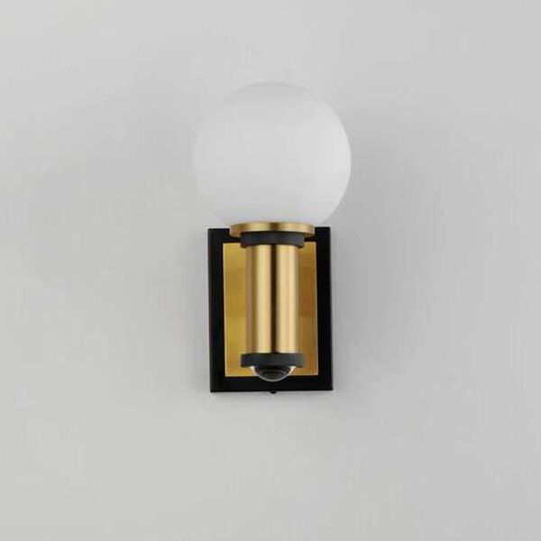 San Simeon Black Natural Aged Brass Two-Light LED Wall Sconce, image 2