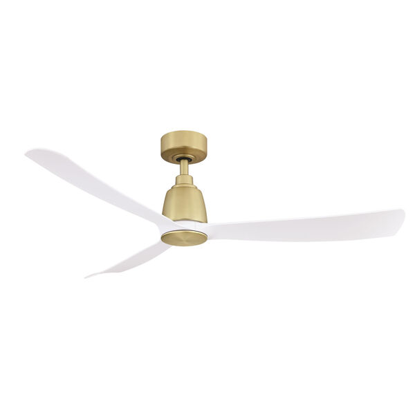 Kute Brushed Satin Brass 52-Inch Ceiling Fan with Matte White Blades, image 3