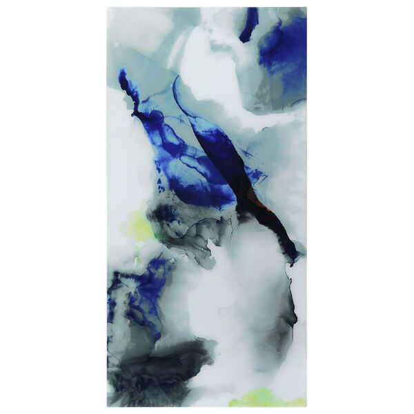 Blue Splash Frameless Free Floating Tempered Glass Wall Art, image 2