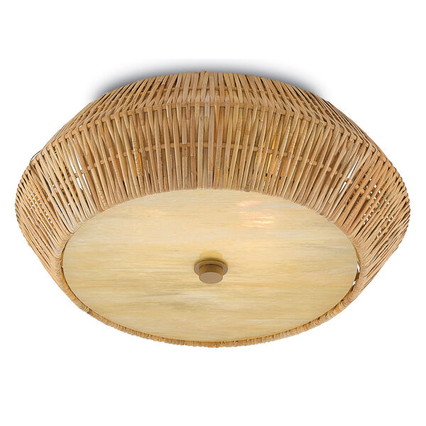 Antibes Natural and Honey Beige Two-Light Flush Mount, image 2
