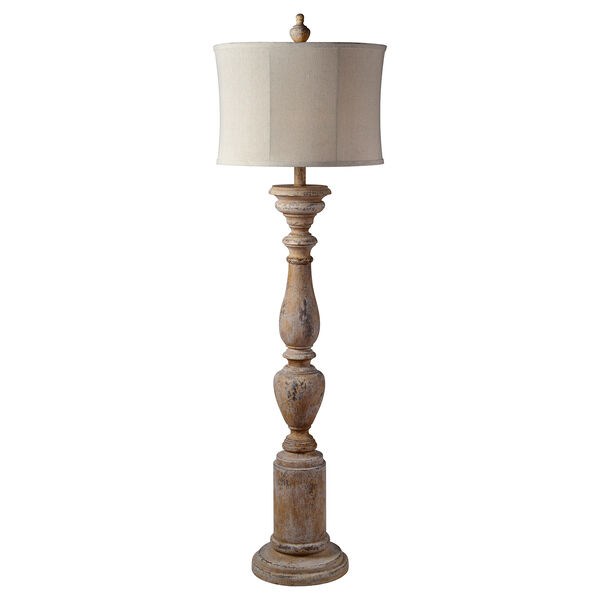 Windsor Distressed Cream Floor Lamp, image 1