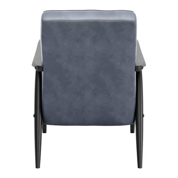 Rocky Gray and Black Velvet Arm Chair, image 5