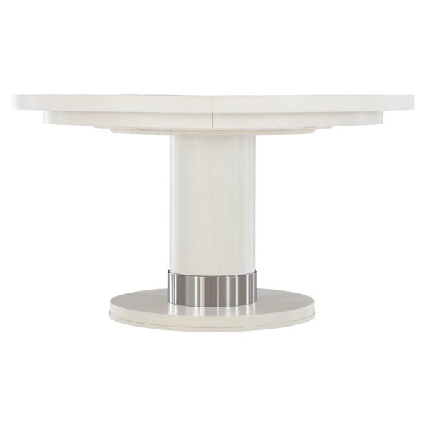 Silhouette White and Stainless Steel Round Dining Table, image 3
