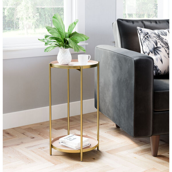 Jenna Pink and Gold Side Table, image 2