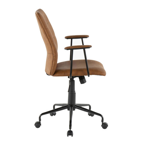 Fredrick Black and Brown Upholstered Office Chair, image 2