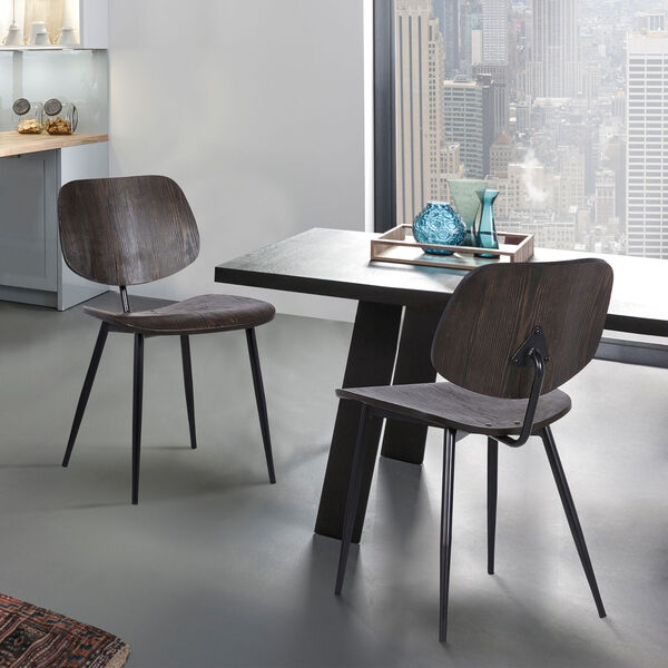 Miki Walnut with Black Powder Coat Dining Chair, image 6