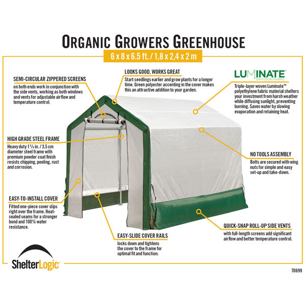 Translucent Grey Organic Growers Greenhouse, image 4