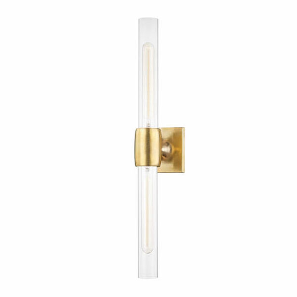 Hogan Aged Brass Two-Light Wall Sconce, image 1