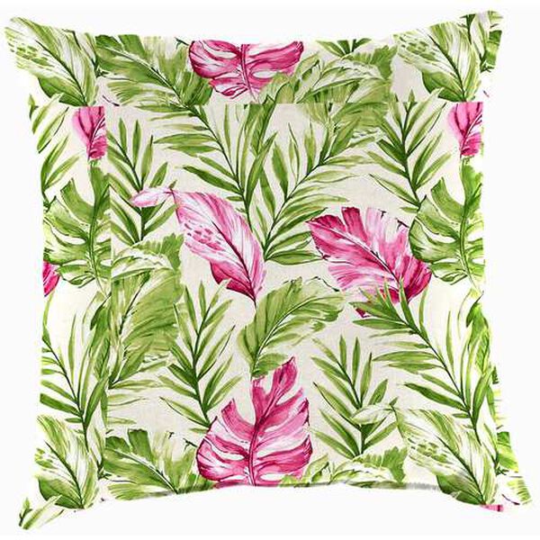 Zealand Island Green 18 x 18 Inches Square Knife Edge Outdoor Throw Pillow, image 1