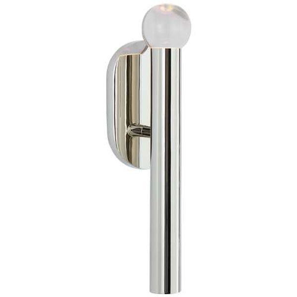 Rousseau Polished Nickel LED Small Bath Sconce with Clear Glass by Kelly Wearstler, image 1