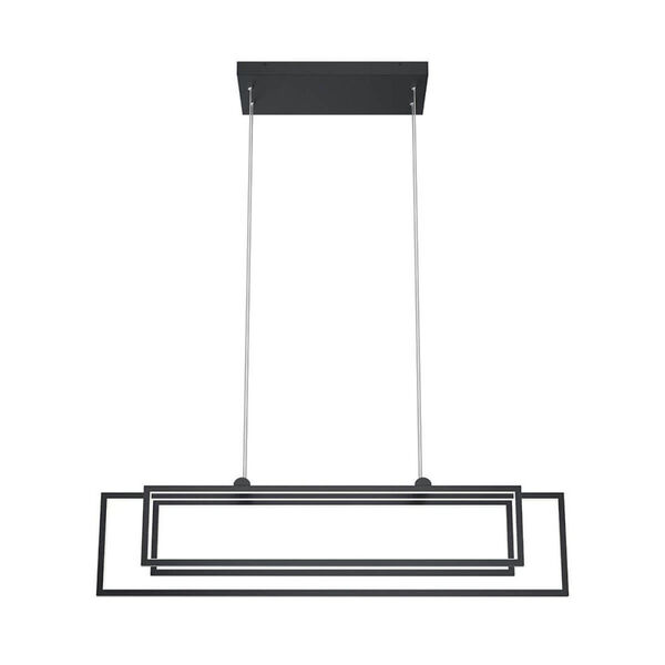 Jestin Matte Black Three-Light LED Linear Chandelier, image 3