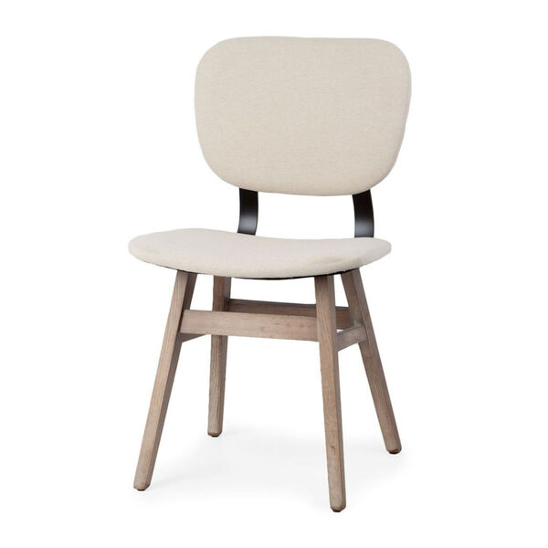 Haden I Cream and Brown Solid Wood Side Chair, image 1