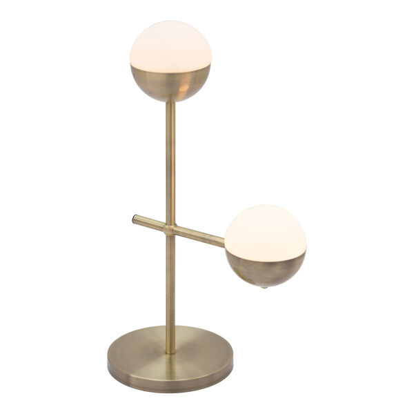 Waterloo White and Brushed Bronze Two-Light Table Lamp, image 1