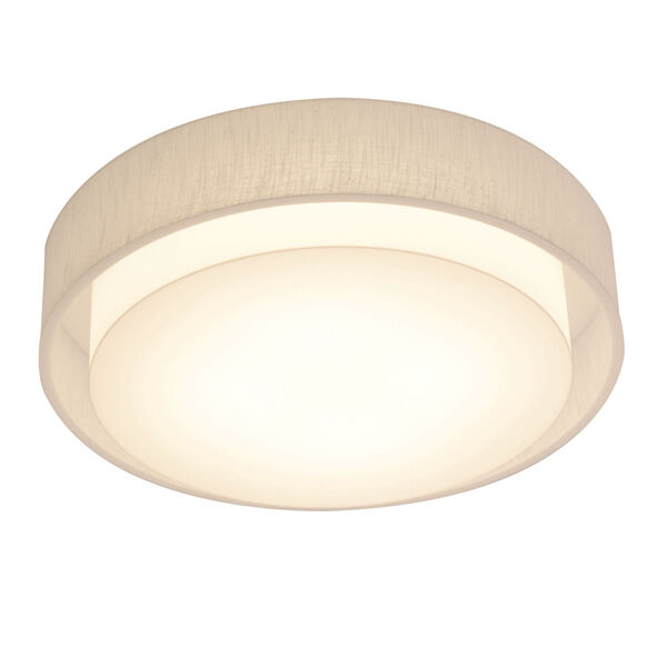 Sanibel White 23-Inch LED Flush Mount with Linen White Shade, image 1