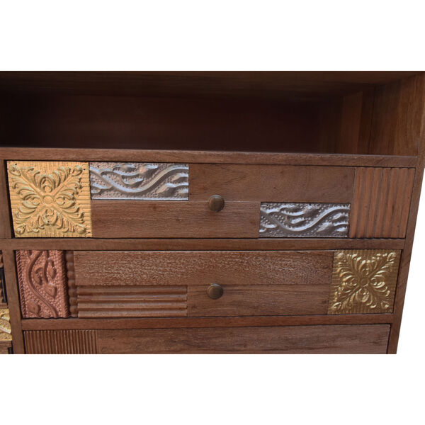 Vacation Natural Chest with Eight Drawers and Two Open Shelves, image 5