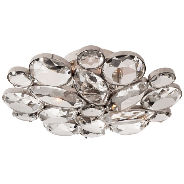 Lloyd Medium Round Flush Mount in Polished Nickel with Clear Glass by kate spade new york, image 1