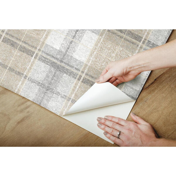 Tweed Plaid Gray Peel And Stick Wallpaper, image 4