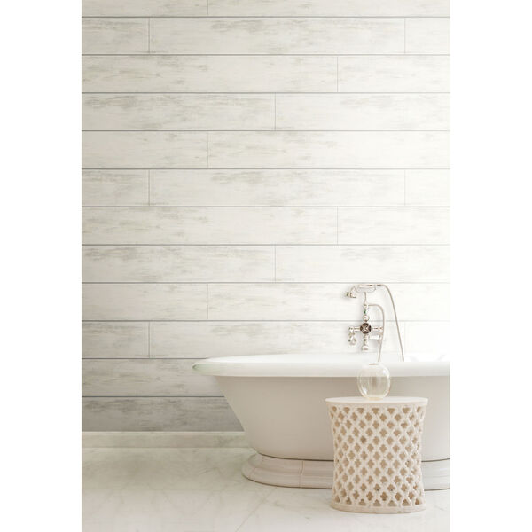 Shiplap White and Gray Removable Wallpaper, image 1