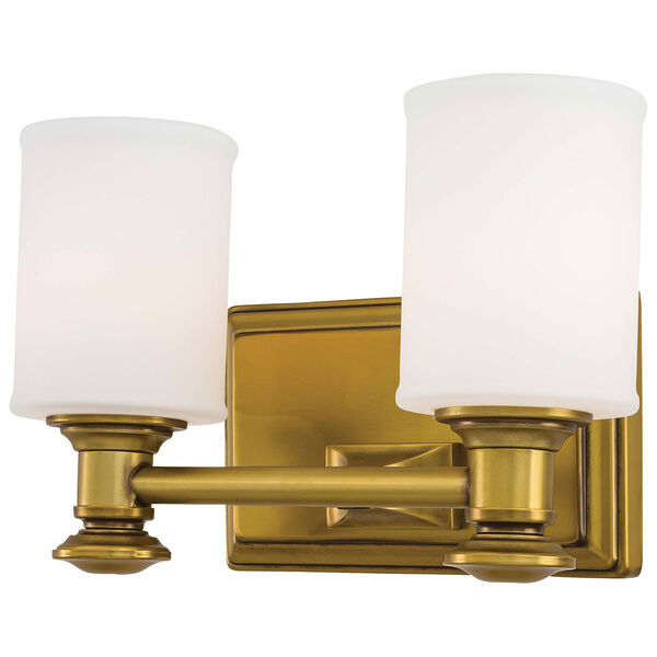 Harbour Point Liberty Gold Two-Light Bath Fixture, image 1