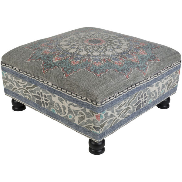 Surat Blue and Pink Ottoman, image 1