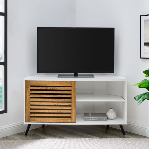 Bowie Barnwood and Solid White TV Stand, image 3