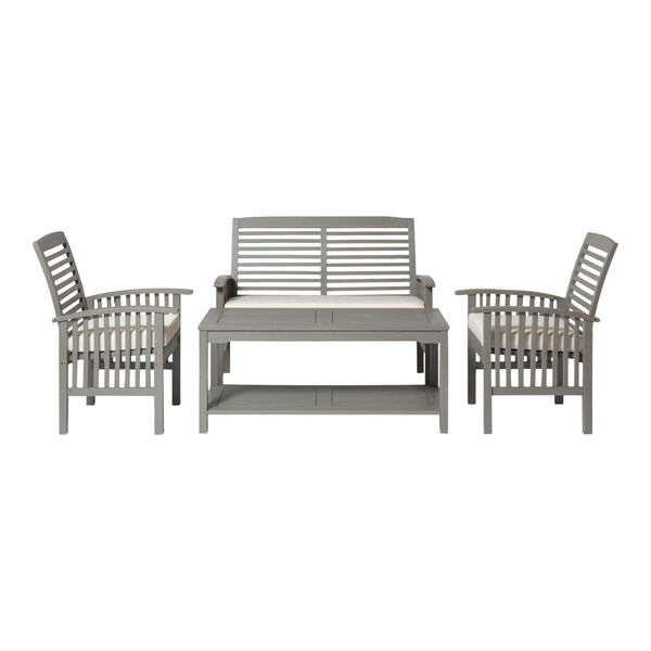 Gray Wash 24-Inch Four-Piece Classic Outdoor Chat Set, image 4