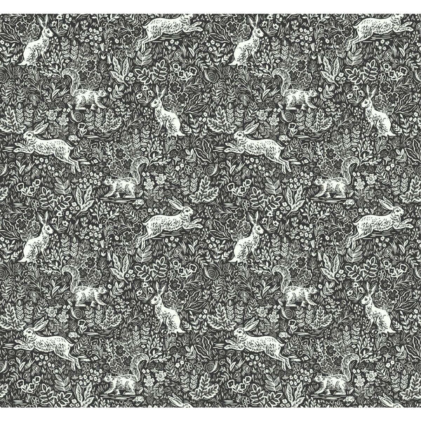 Rifle Paper Co. Black and White Fable Wallpaper, image 2