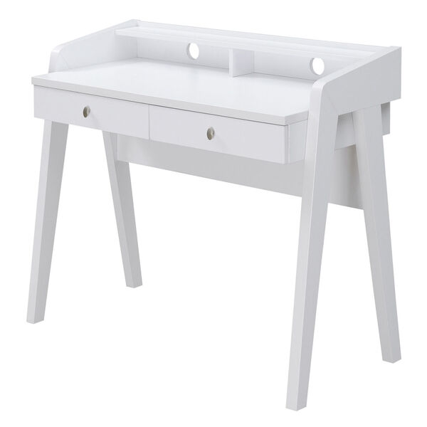 Newport White Deluxe Two-Drawer Desk, image 4