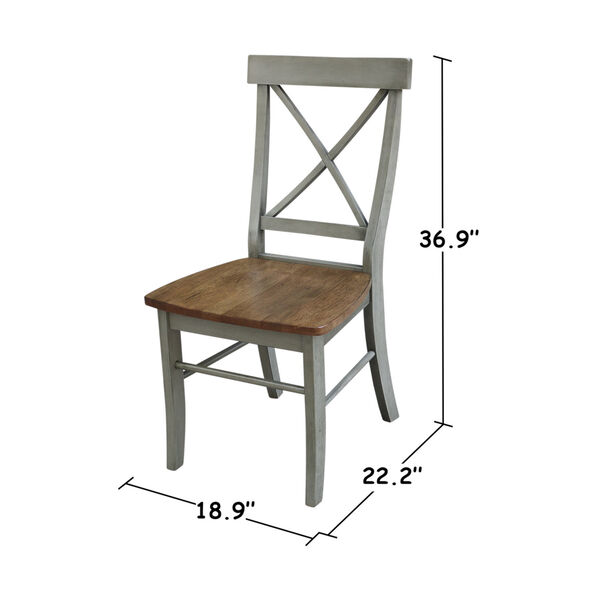 Hickory and Stone X-Back Chair with Solid Wood Seat, image 5