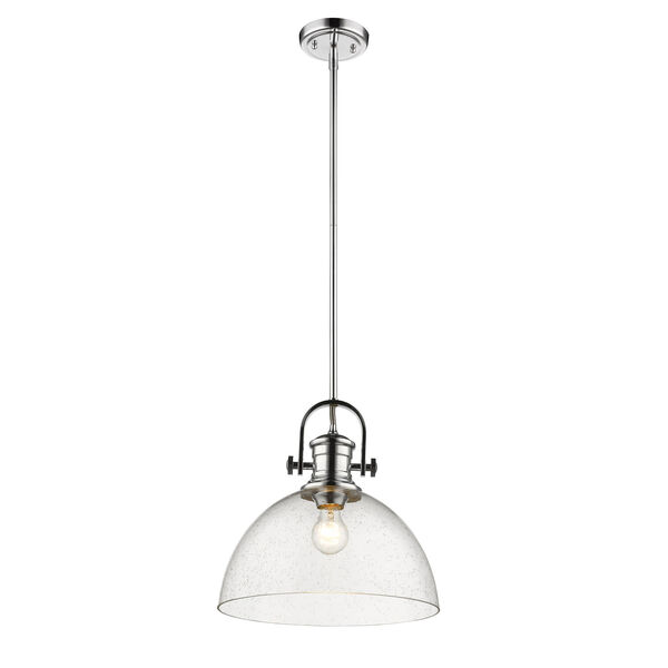 Hines Chrome 14-Inch One-Light Pendant with Seeded Glass, image 2