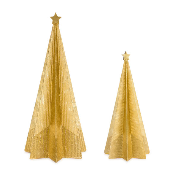 Gold Holiday Tree Holiday Tabletop Decor, Set of Two, image 1