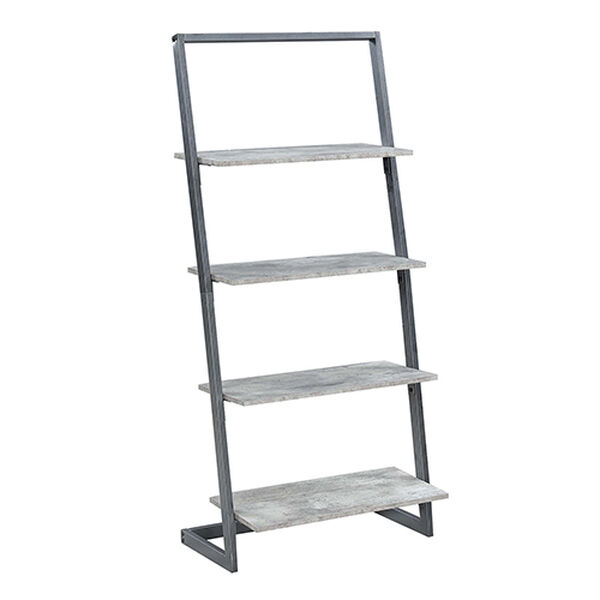 Graystone Slate Gray Four Tier Ladder Bookshelf, image 3