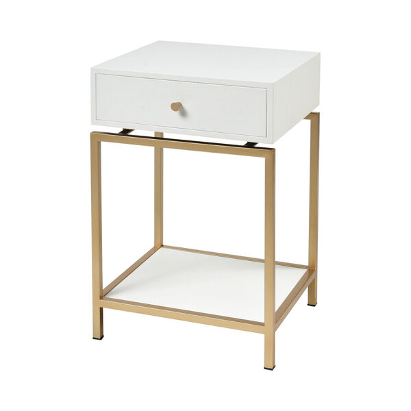 Clancy White with Gold 16-Inch Accent Table, image 1