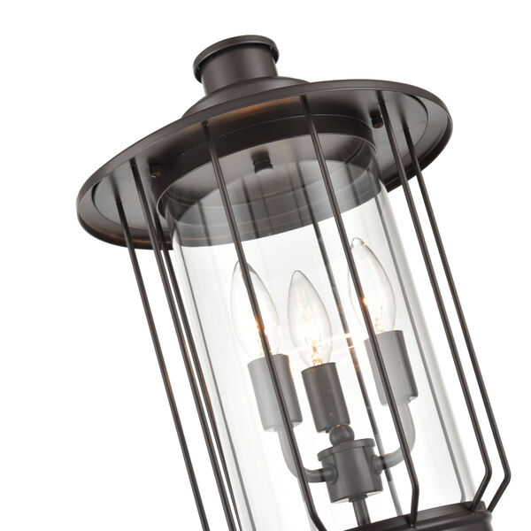 Belvoir Powder Coat Bronze Four-Light Outdoor Post Lantern With Transparent Glass, image 2