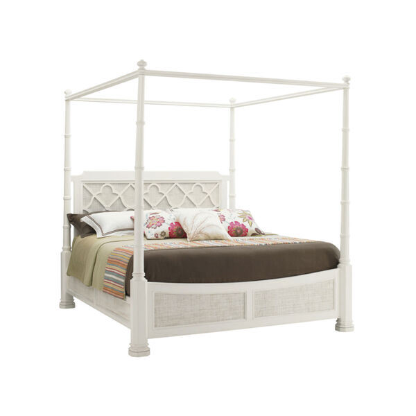Ivory Key White Southampton Queen Poster Bed, image 1