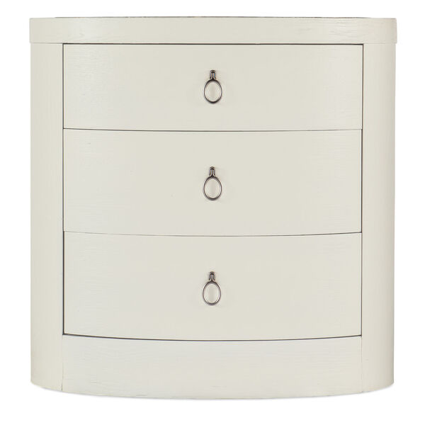 Serenity Soft Shell White Wavecrest Oval Nightstand, image 2